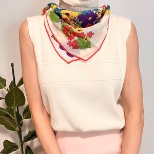 Vintage 60s 70s Floral Scarf